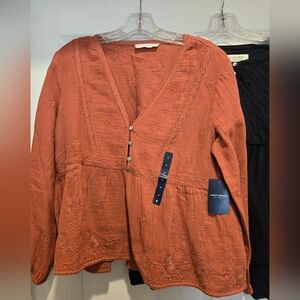Lucky Brand - Lot of 2 Long Sleeve Tops, Size Med